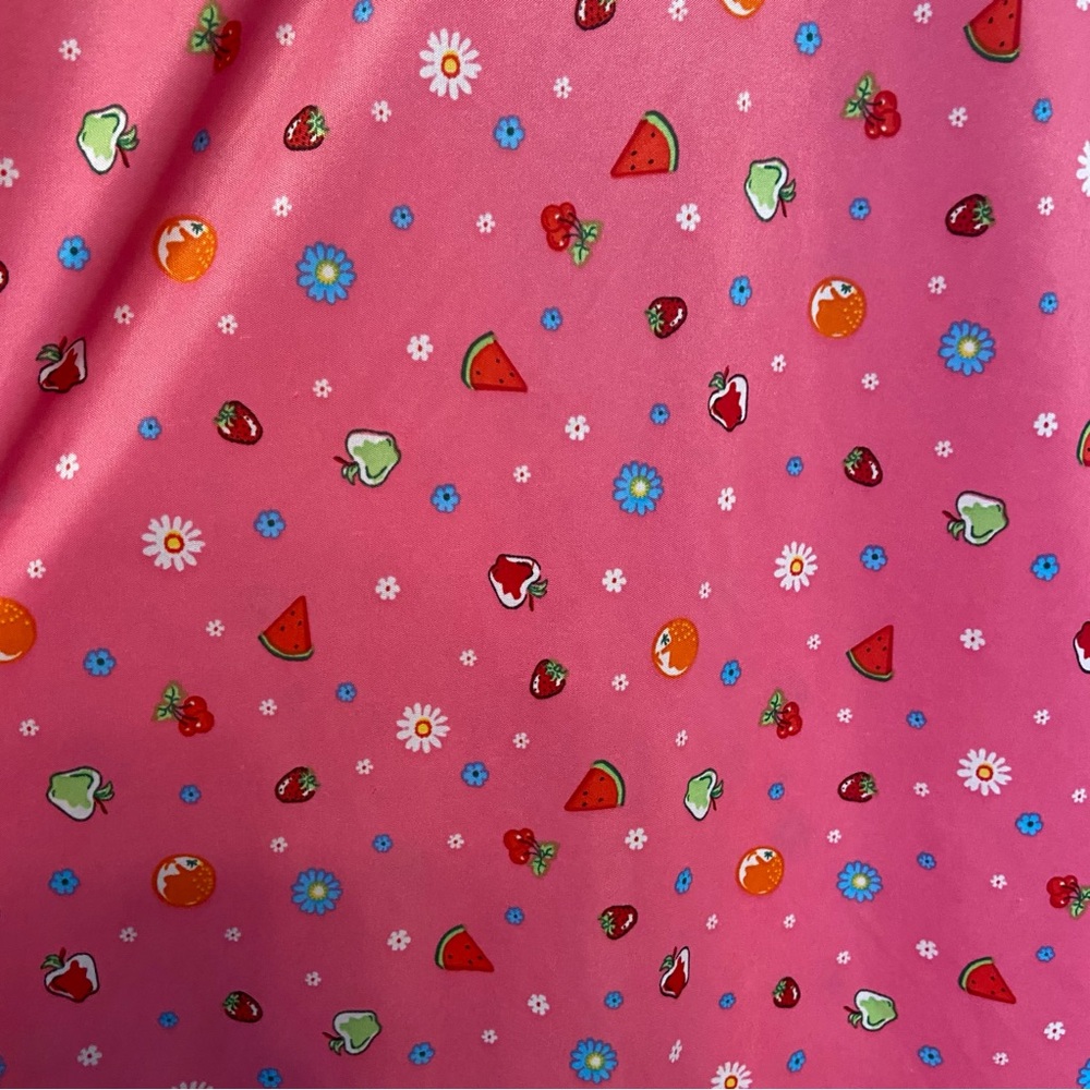 Y2K No Bounderies fruit print apple strawberry watermelon hot pink slip - Picture 3 of 6